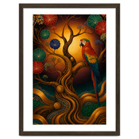 Parrot in Retro Contemporary Aesthetics