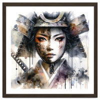 Ink Veil Asian Warrior Woman Portrait
