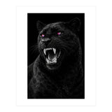 Black leopard with colorful eyes portrait (Print Only) thumbnail