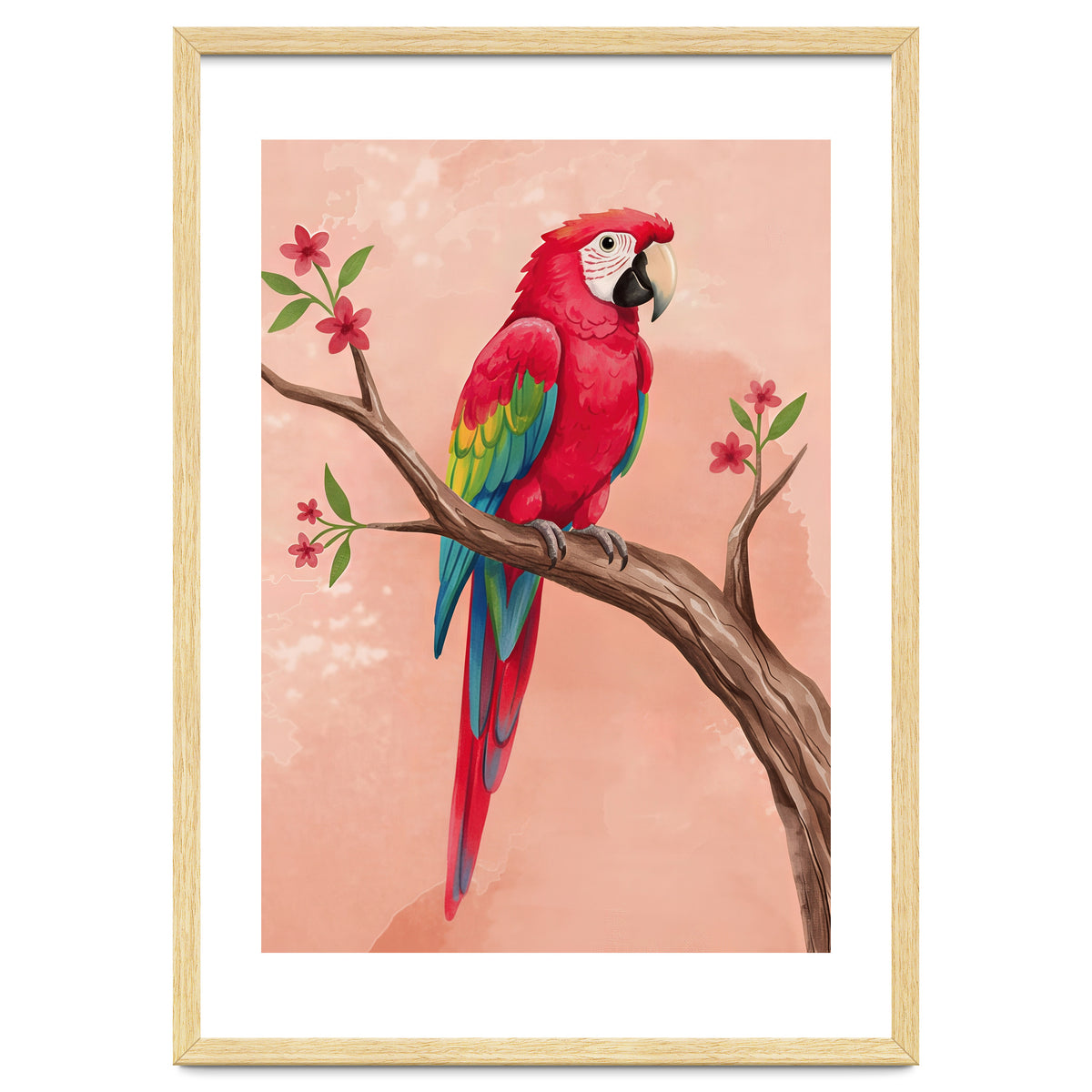 Red Macaw Parrot Bird Forest