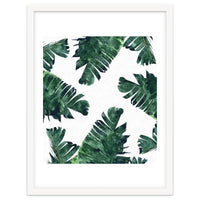 Banana Leaf Watercolor Painting, Tropical Nature Botanical Palm Illustration Bohemian Minimal Luxe