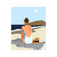 No Posting, No Liking, Just Living, Solitude Solo Woman Travel, Boss Lady Beach Ocean Sea, Summer Tan Bohemian (Print Only)