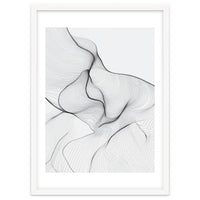 Abstract Black And White Flowing Lines Organic Form