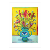 Flores Con Ojos Y Bocas (Print Only)