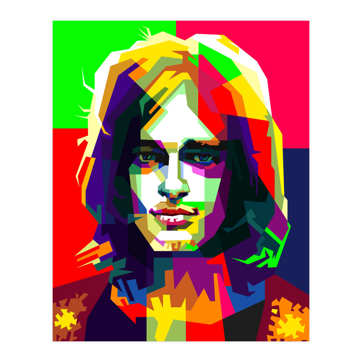 David Gilmour Pink Floyd Classic Rock Art WPAP (Print Only)