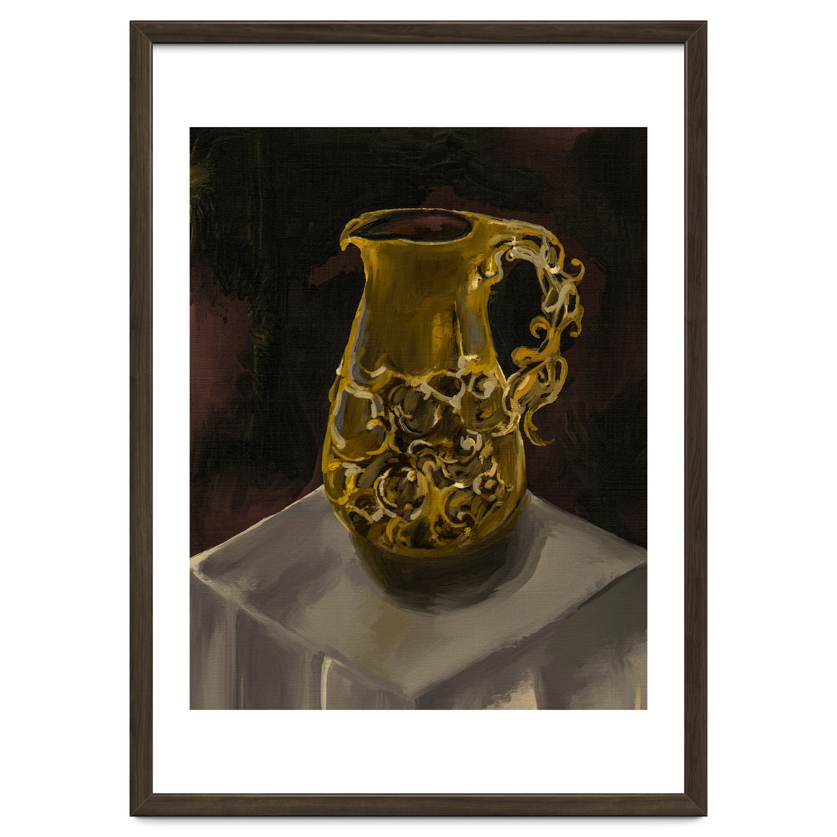 Golden Jug oil painted