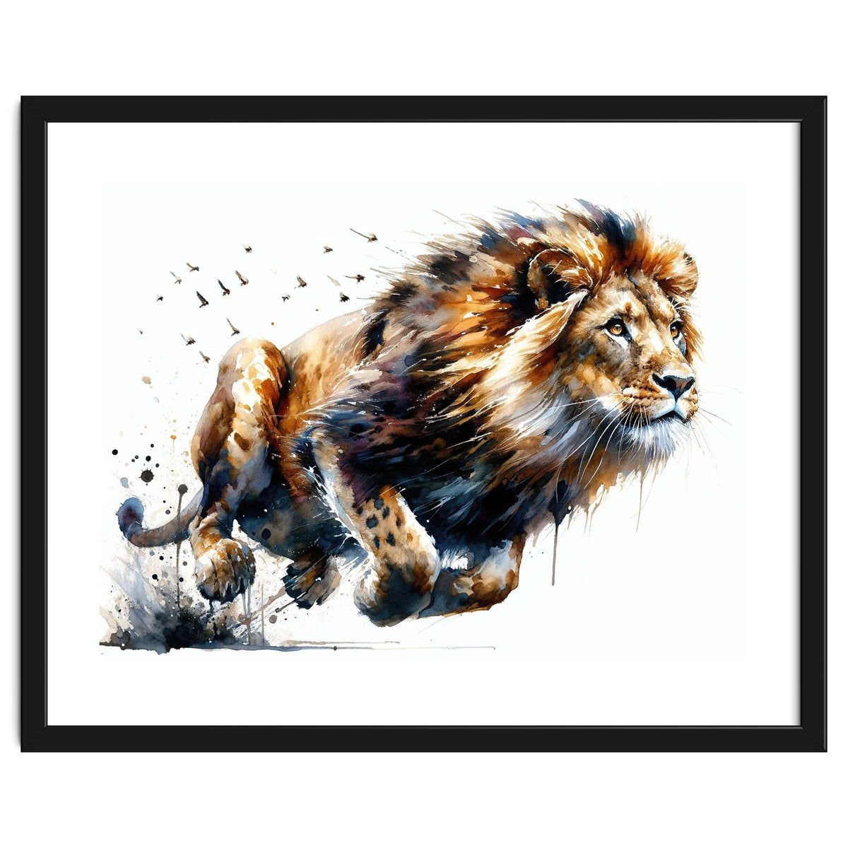 Dynamic Lion In Motion