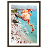 Flamingos on the Beach, Wildlife Surrealism Birds, Nature Flamingo Fantasy Beach Summer Photography thumbnail