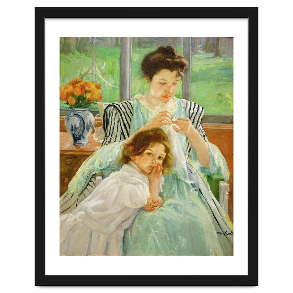 Young mother sewing, 1901 Canvas,92,4 x 73,7 cm.