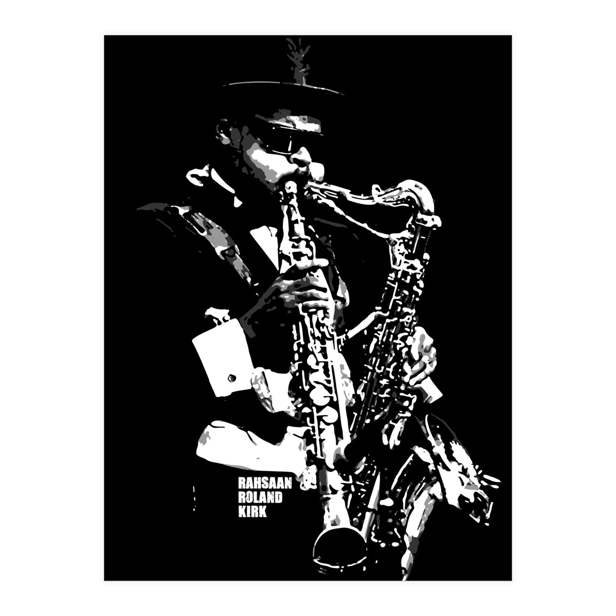 Rahsaan Roland Kirk American Jazz Multi-Instrumentalist (Print Only)