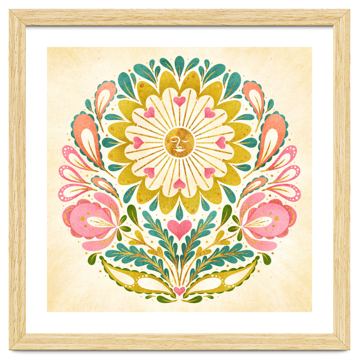 Solar Folk Art Mandala