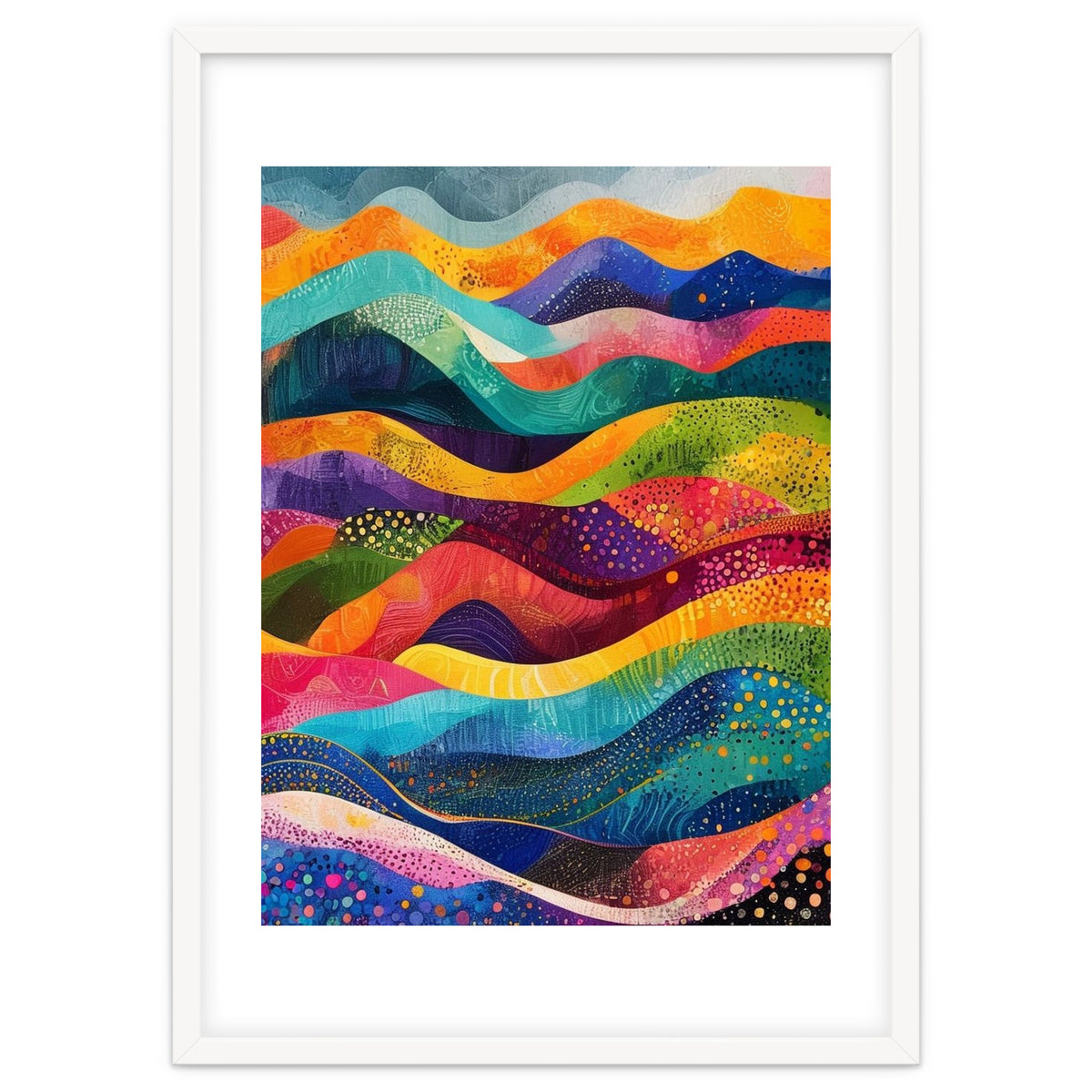 Abstract Rainbow Rolling Hills Landscape