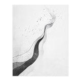 Abstract Black And White Ink Flowing Lines With Splatter (Print Only) thumbnail