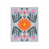 Orange Flower with pink buds (Print Only) thumbnail