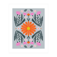 Orange Flower with pink buds (Print Only)