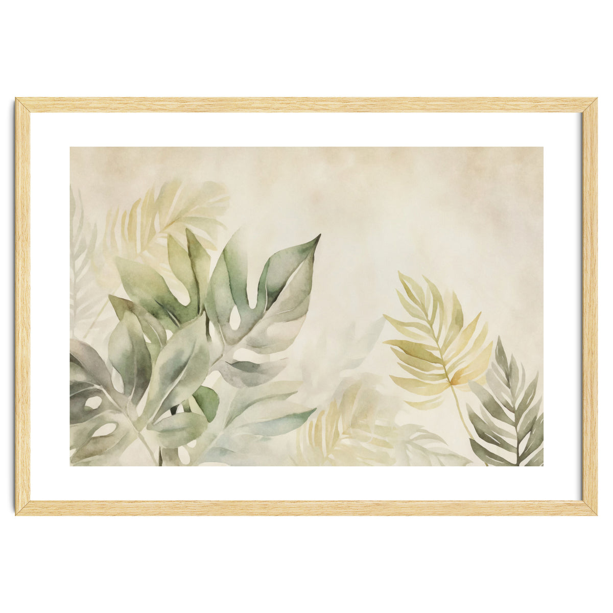 Gentle Leaf Tropical Whispers Watercolor Green