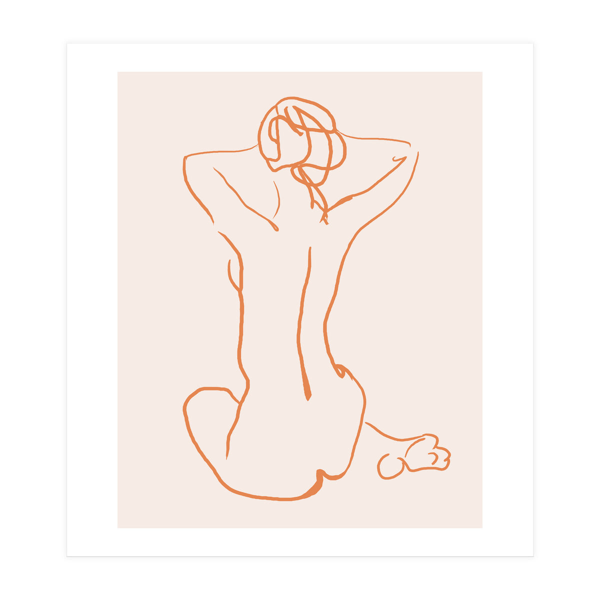 Femina, Abstract Minimal Woman Line Art Sketch, Drawing Feminine Empower Express (Print Only)