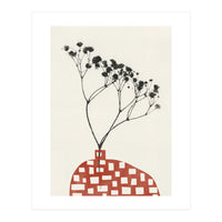Gypsophila In A Red Vase (Print Only)