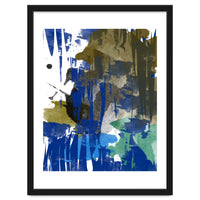 A Beautiful Mess, Abstract Blue Black Dark Eclectic Painting, Luxe Texture Contemporary Modern