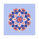 Mandala flower - blue and coral (Print Only) thumbnail