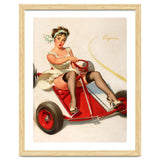 Pinup Sexy Girl On A Go Cart Car thumbnail