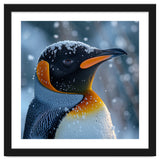 King Penguin Close Up In Snowy Environment thumbnail