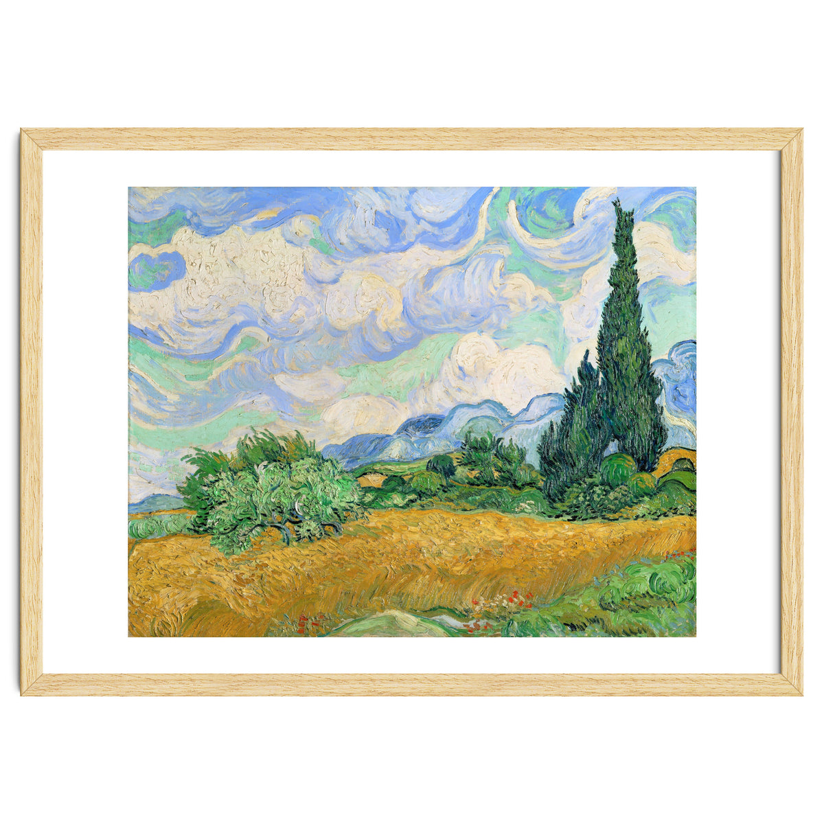 Wheat Field with Cypresses.