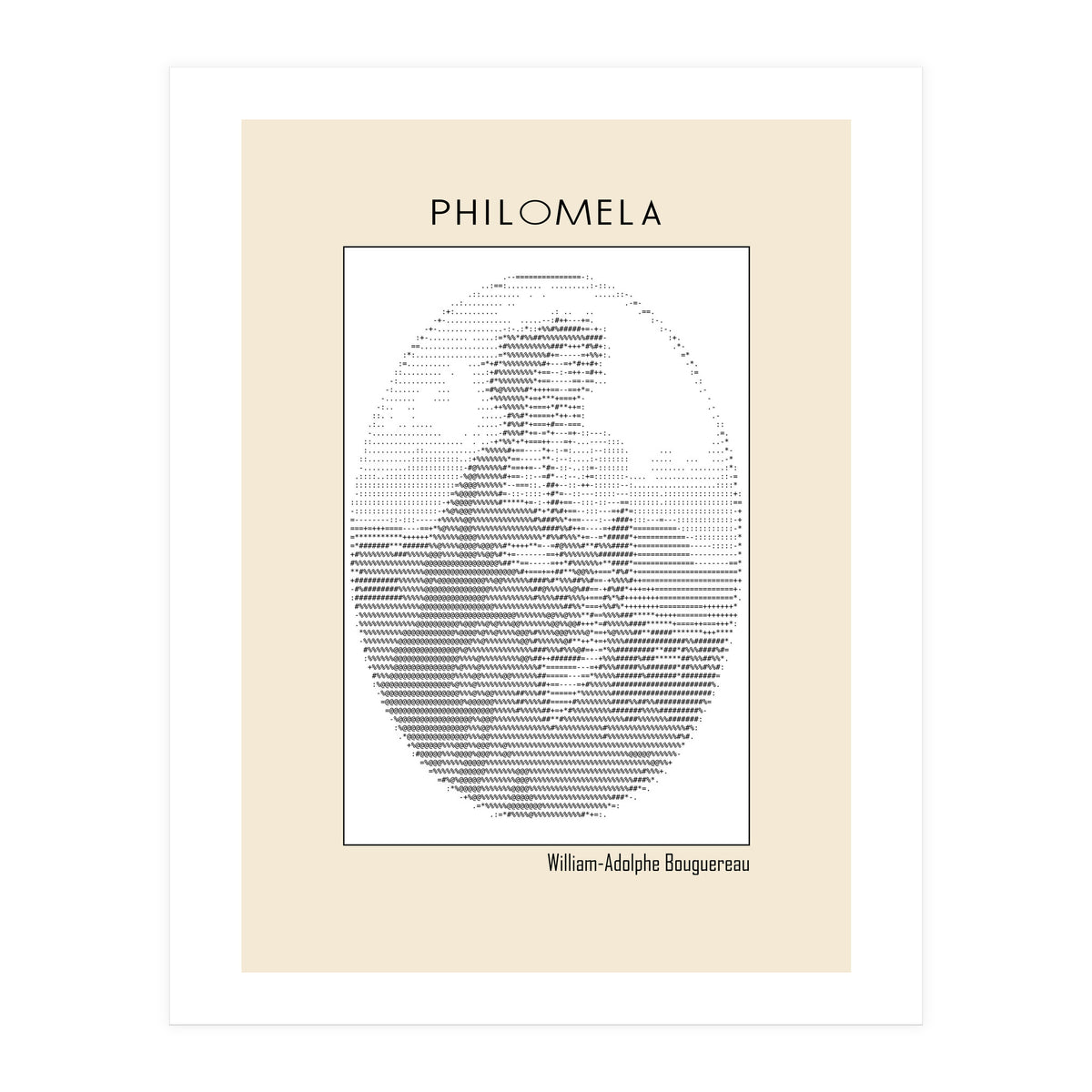 Philomela – William Adolphe Bouguereau (1861) – Ascii Art (Print Only)