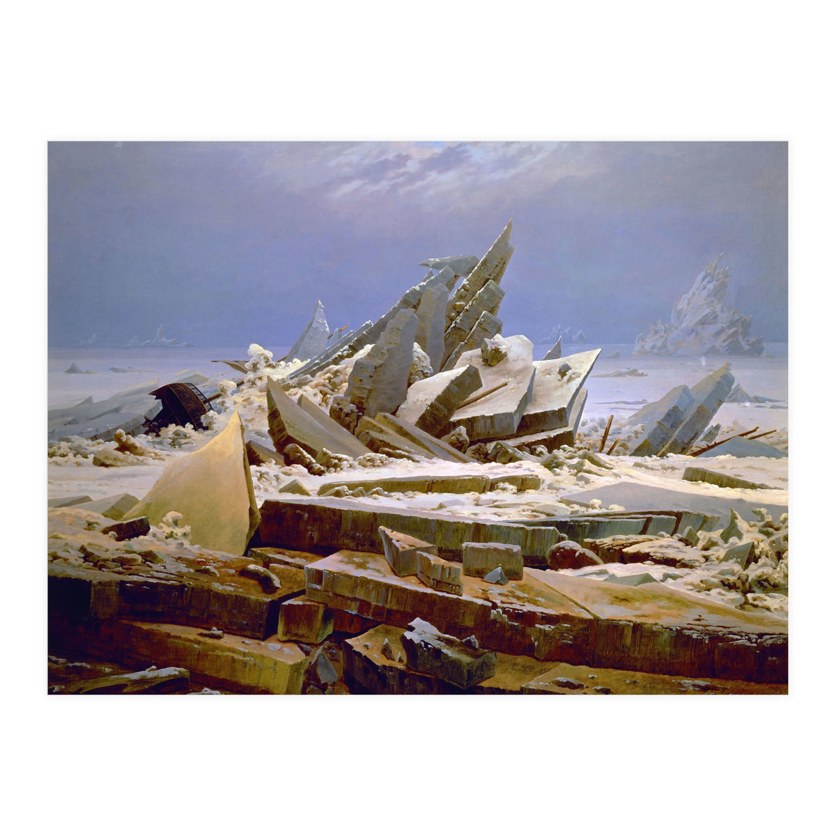 'The Sea of Ice', c. 1823-1824,  Oil on canvas, 96.7 x 126.9 cm. (Print Only)