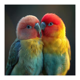 Lovebirds Perched Together Vivid Colors (Print Only) thumbnail