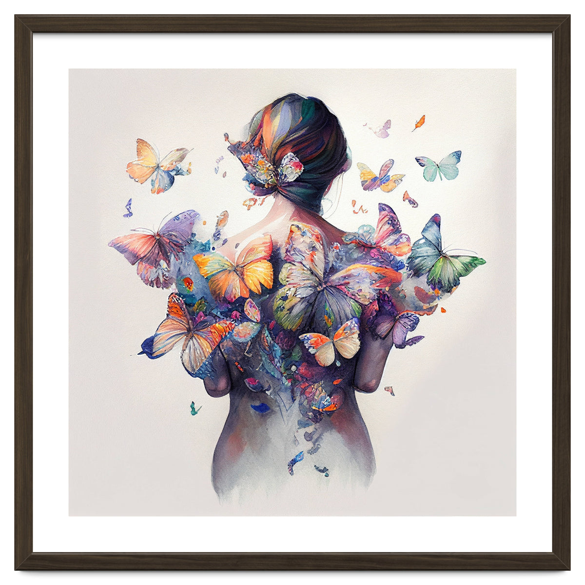 Watercolor Butterfly Embrace