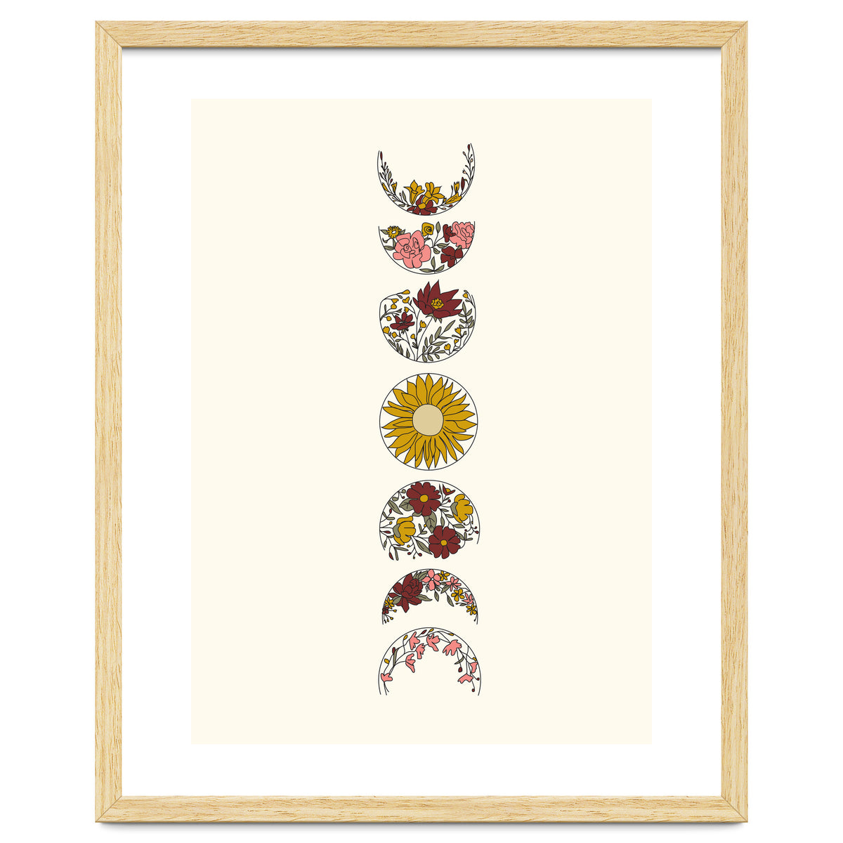 Floral Phases Of The Moon