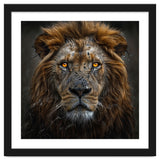 Majestic Lion With Glowing Eyes Close Up Portrait thumbnail