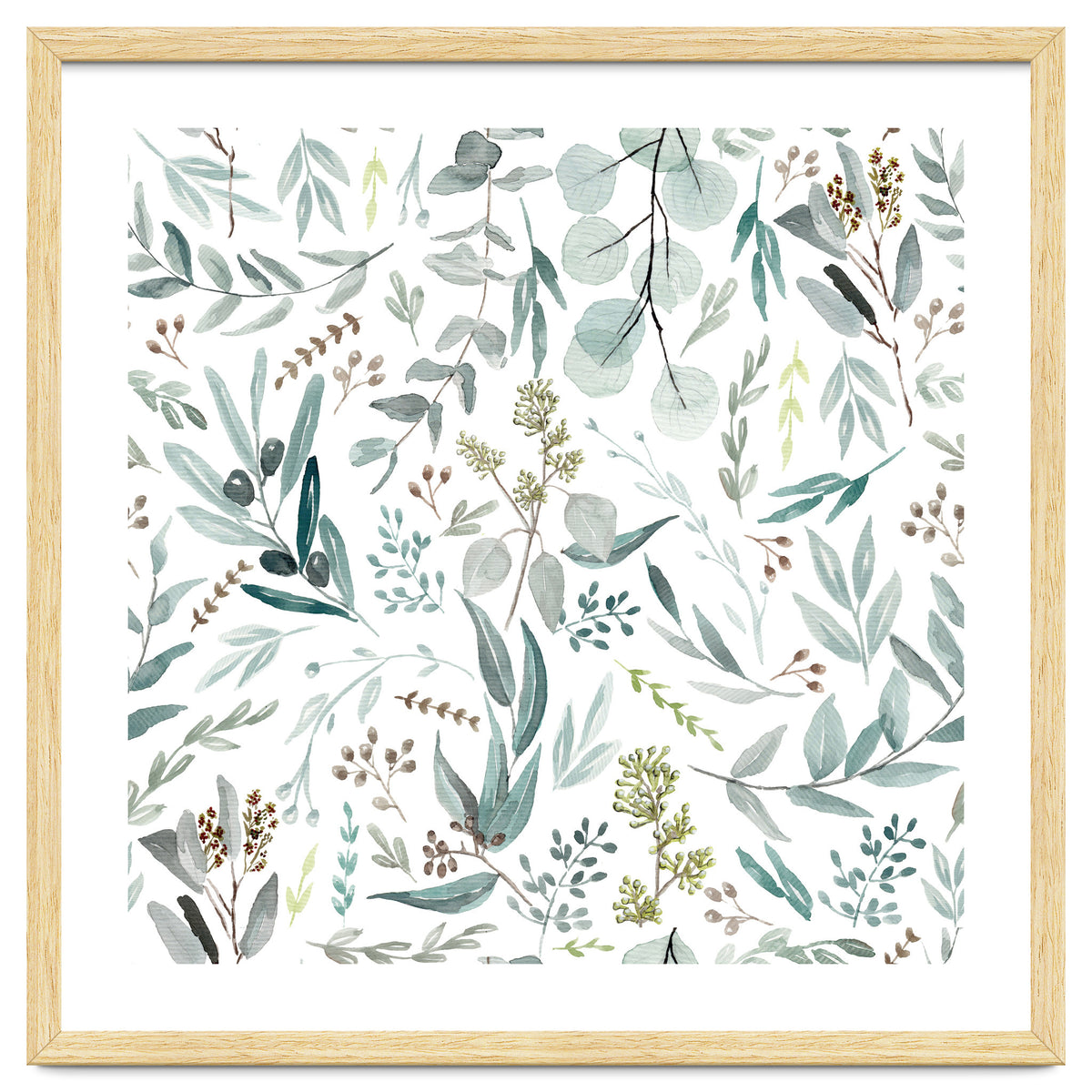 Eucalyptus Leaves Botanical Pattern