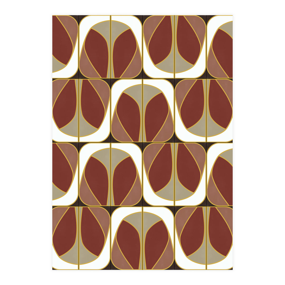 Umber Deco Mixed Tiles (Print Only)