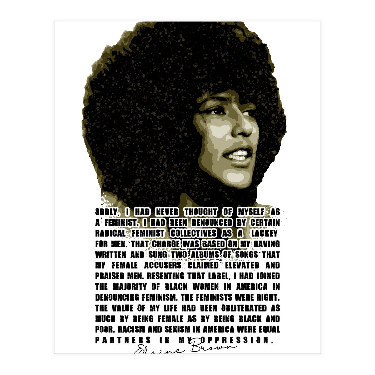 Elaine Brown American Prison Activist Legend in Vintage Quotes (Print Only)