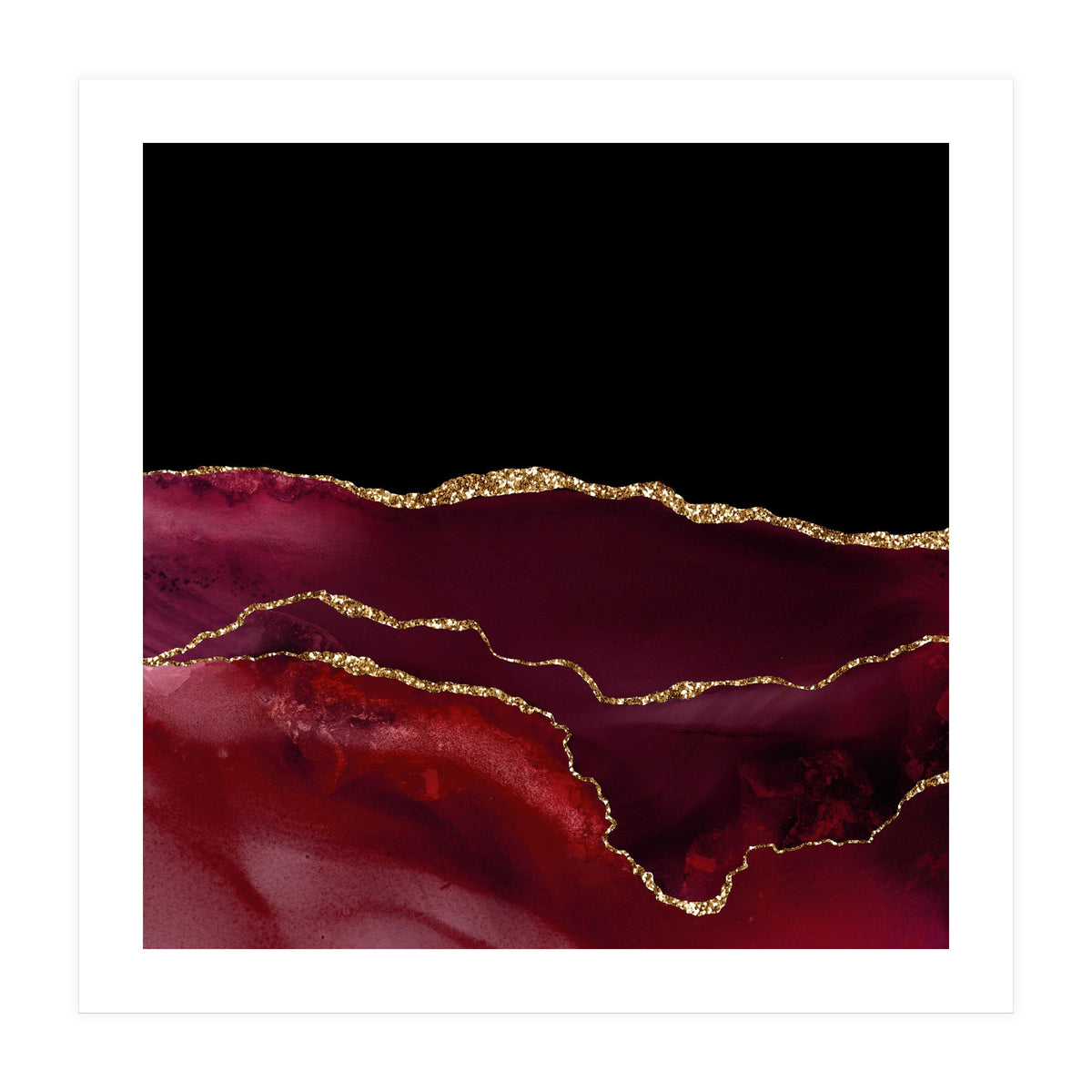 Burgundy & Gold Agate Texture 07 (Print Only)