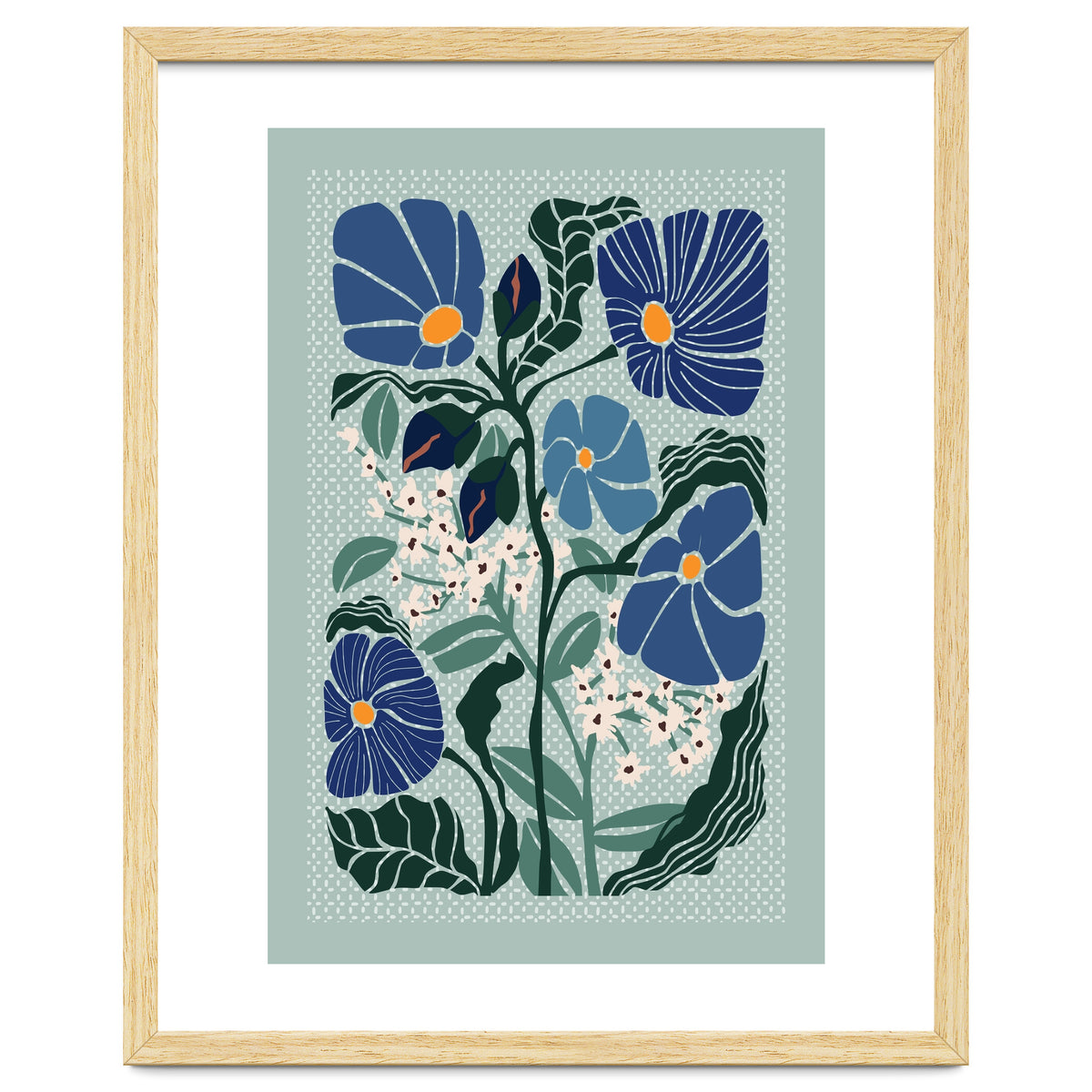 Klimt Flowers Light Blue