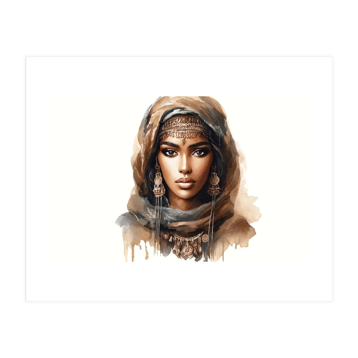 Desert Muse Watercolor Portrait (Print Only)