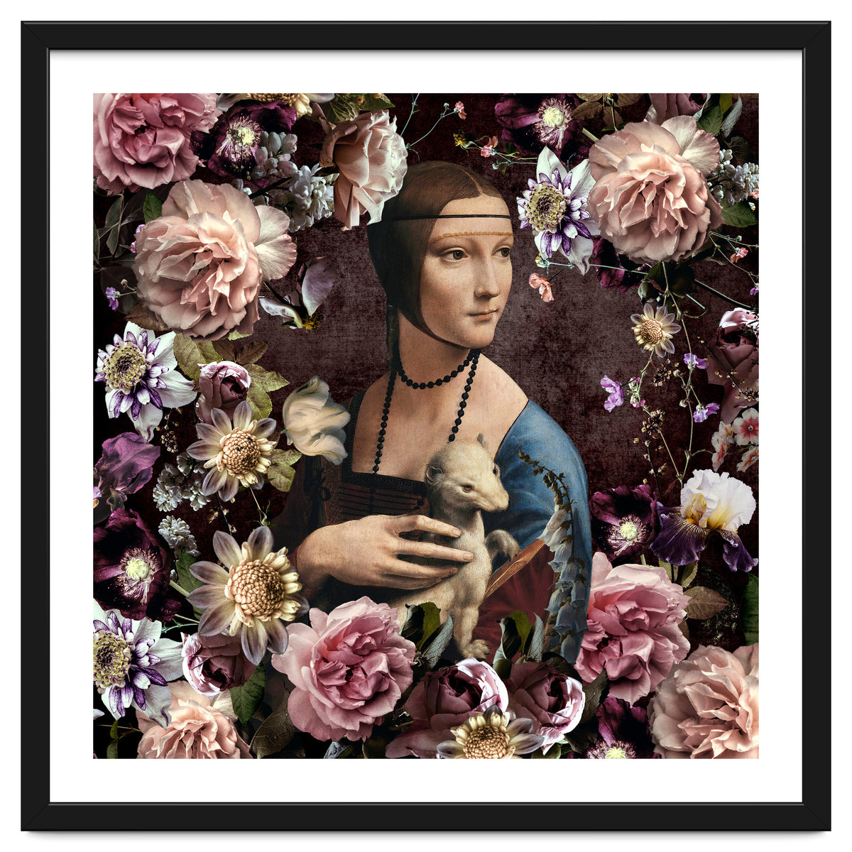 Woman with Ermine And flowers