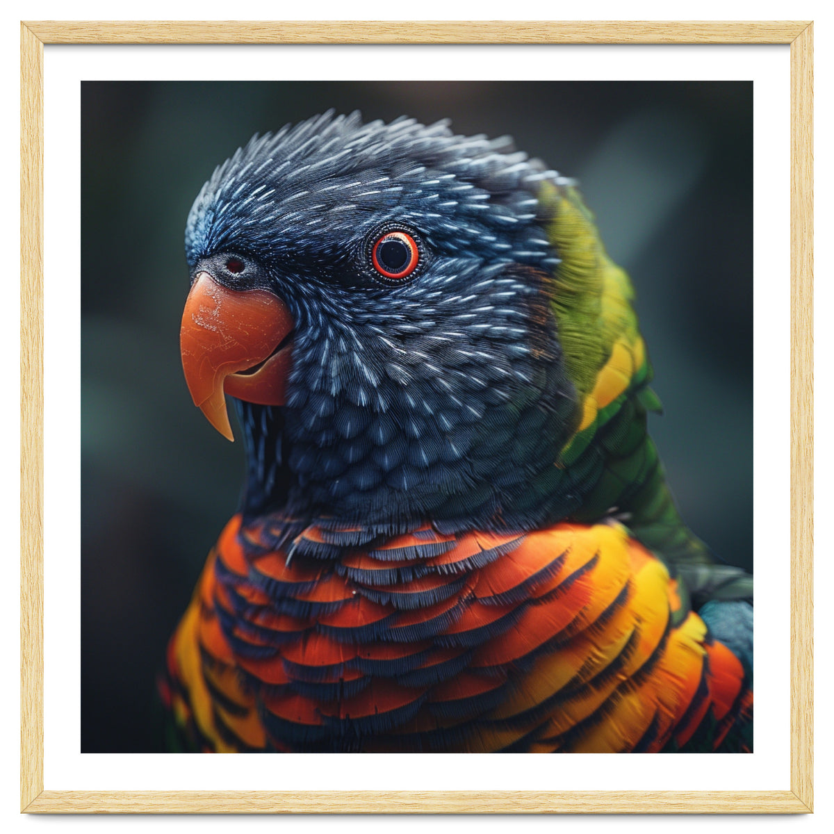 Rainbow Lorikeet Parrot Close Up Portrait