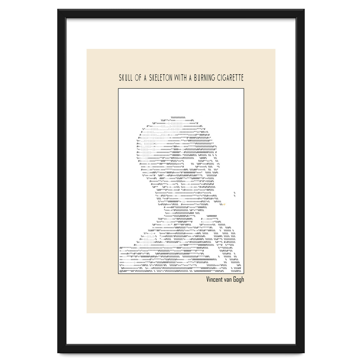 Skull Of A Skeleton With A Burning Cigarette Vincent Van Gogh Ascii Art