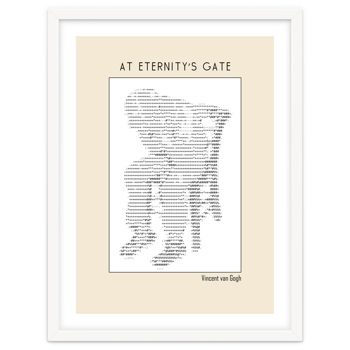 At Eternity’s Gate Vincent Van Gogh – Ascii Art