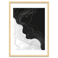 Abstract Black And White Wavy Lines Flowing