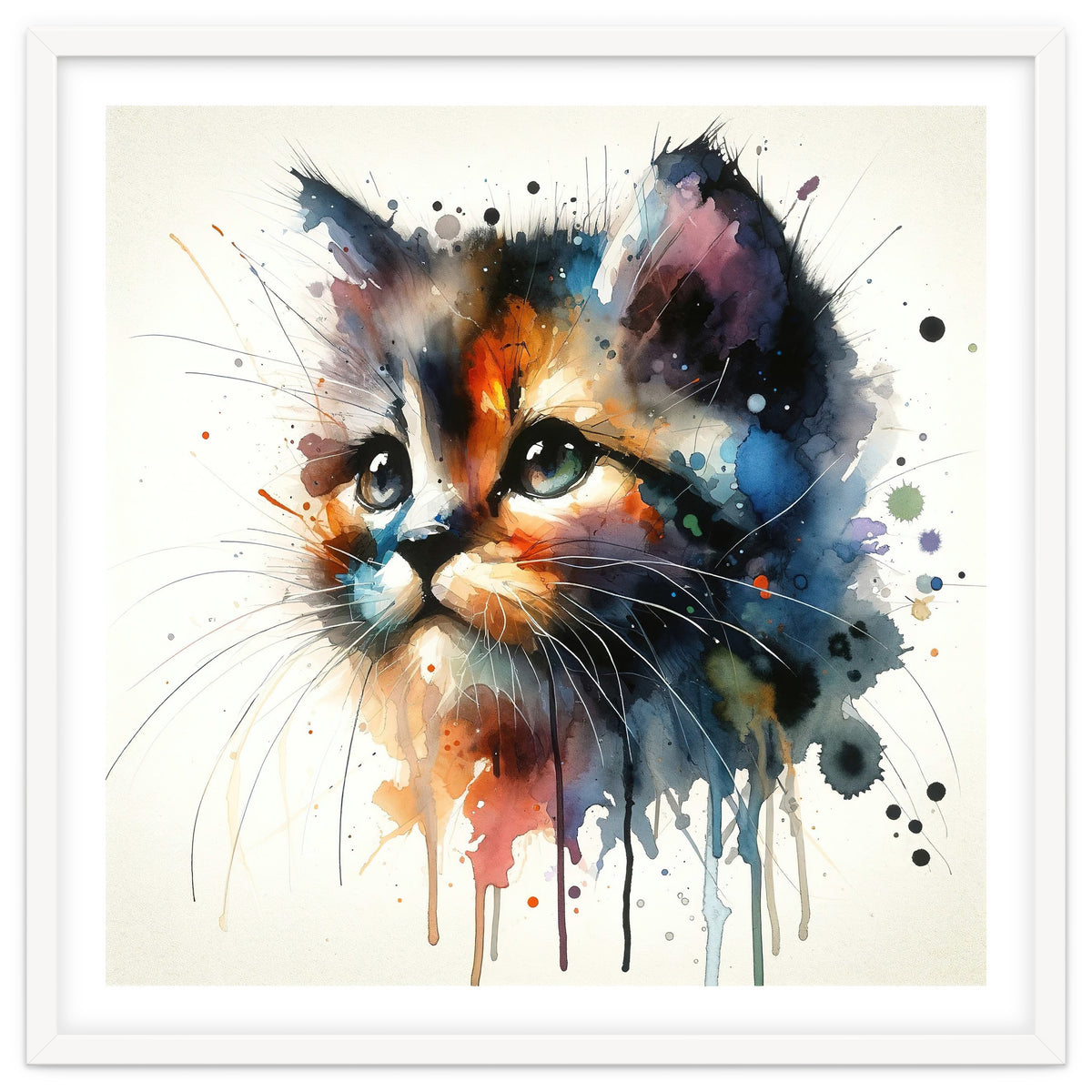 Colorful Kitten Portrait