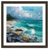 Coastal Turquoise Shoreline with Crashing Ocean Waves thumbnail