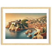 Vintage Croatia, Dubrovnik Coastal Poster