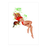 Pinup Girl With A Naughty Racoon (Print Only) thumbnail