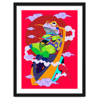 Knight Frog Pop Art Illustration