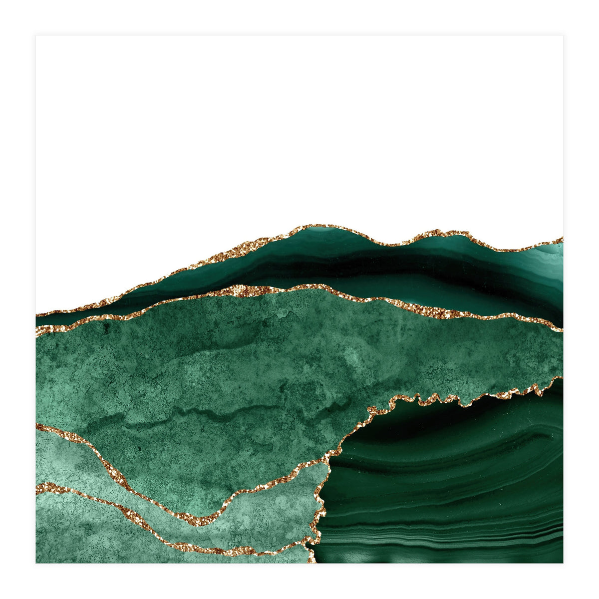 Emerald & Gold Agate Texture 06 (Print Only)